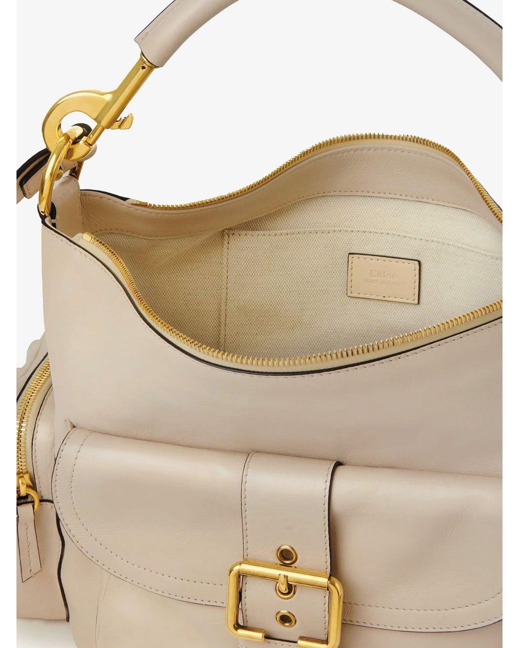 Chloé Natural Medium Double Carry Leather Shoulder Bag
