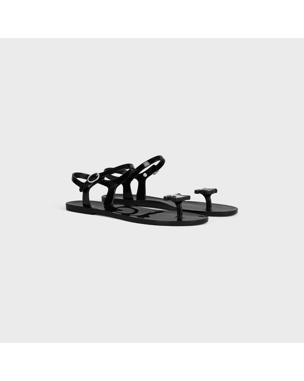 Céline Black Jelly Bay Flat Sandals