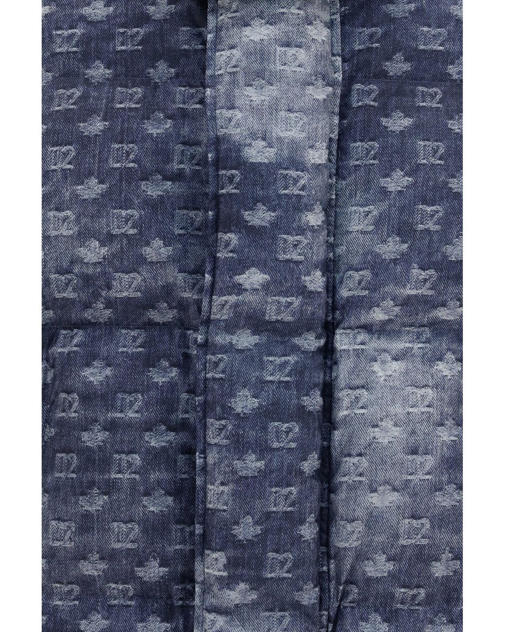 DSquared² Blue Monogram Puffer Jacket for men