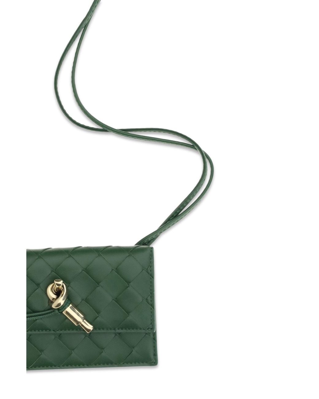 Bottega Veneta Green Andiamo Badge Holder Basil-Muse Brass
