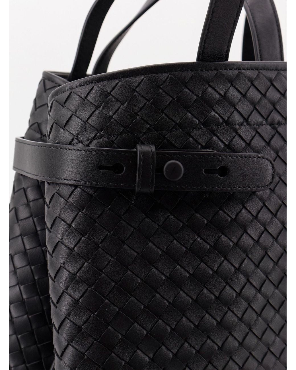 Bottega Veneta Black Intreccio Leather Shoulder Bag for men