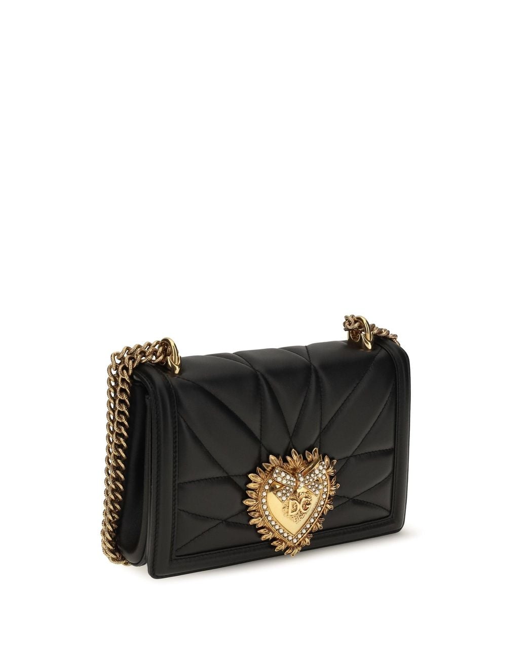 Dolce & Gabbana Black Dolce & Gabbana Medium Devotion Nappa Shoulder Bag