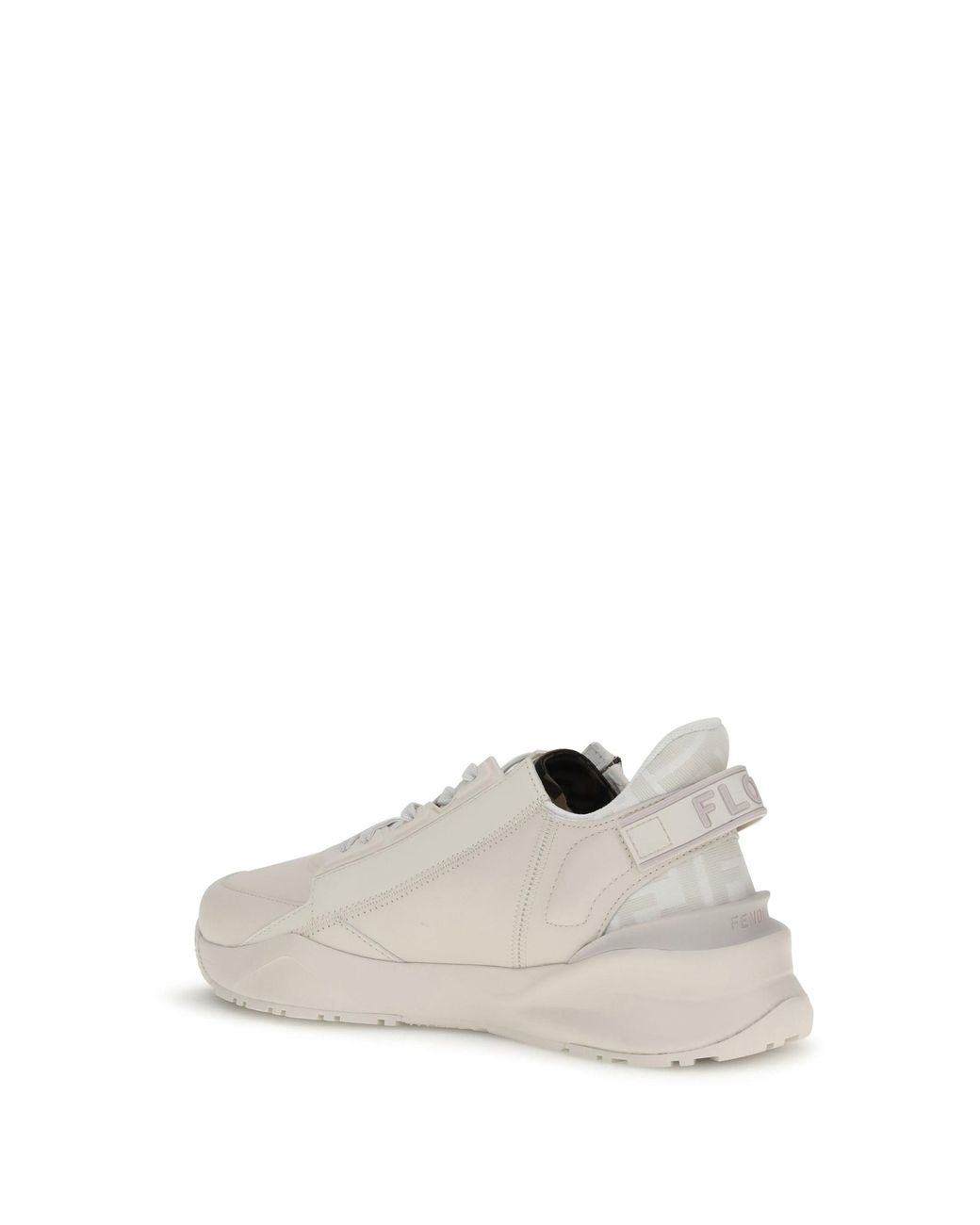 Fendi White Calf Leather Bos Taurus Athletic Sneakers