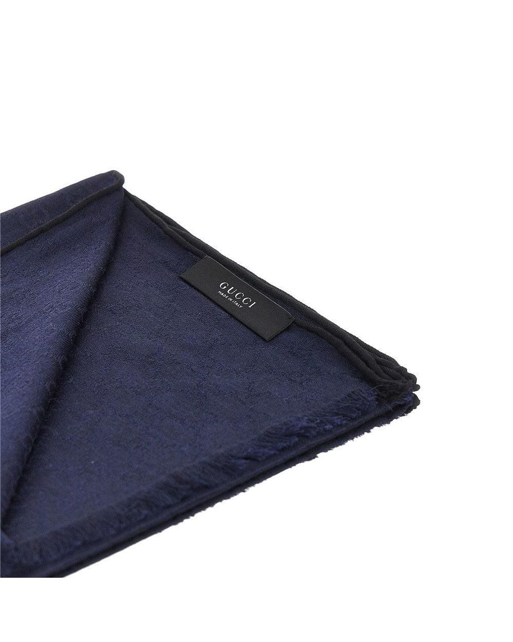 Gucci Blue Jacquard Silk And Wool-Blend Scarf for men