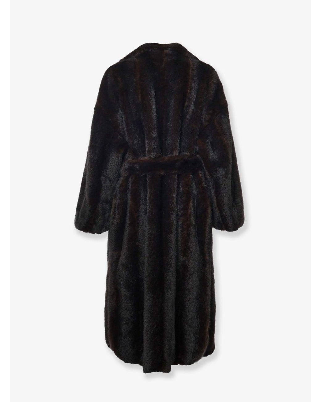 Frankie Shop Black Ravello Faux Fur Coat Dark
