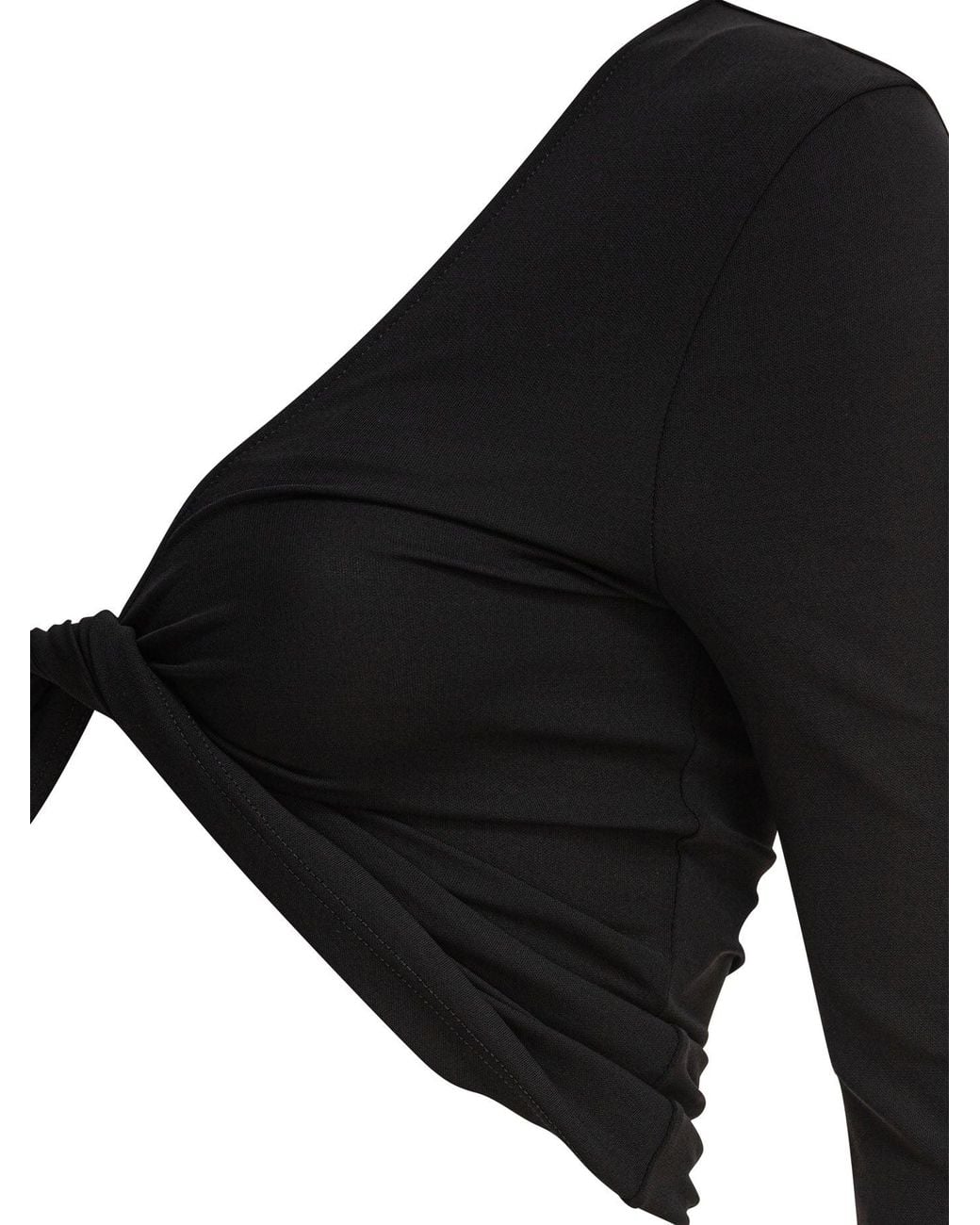 Courreges Black Elastane Top Viscose