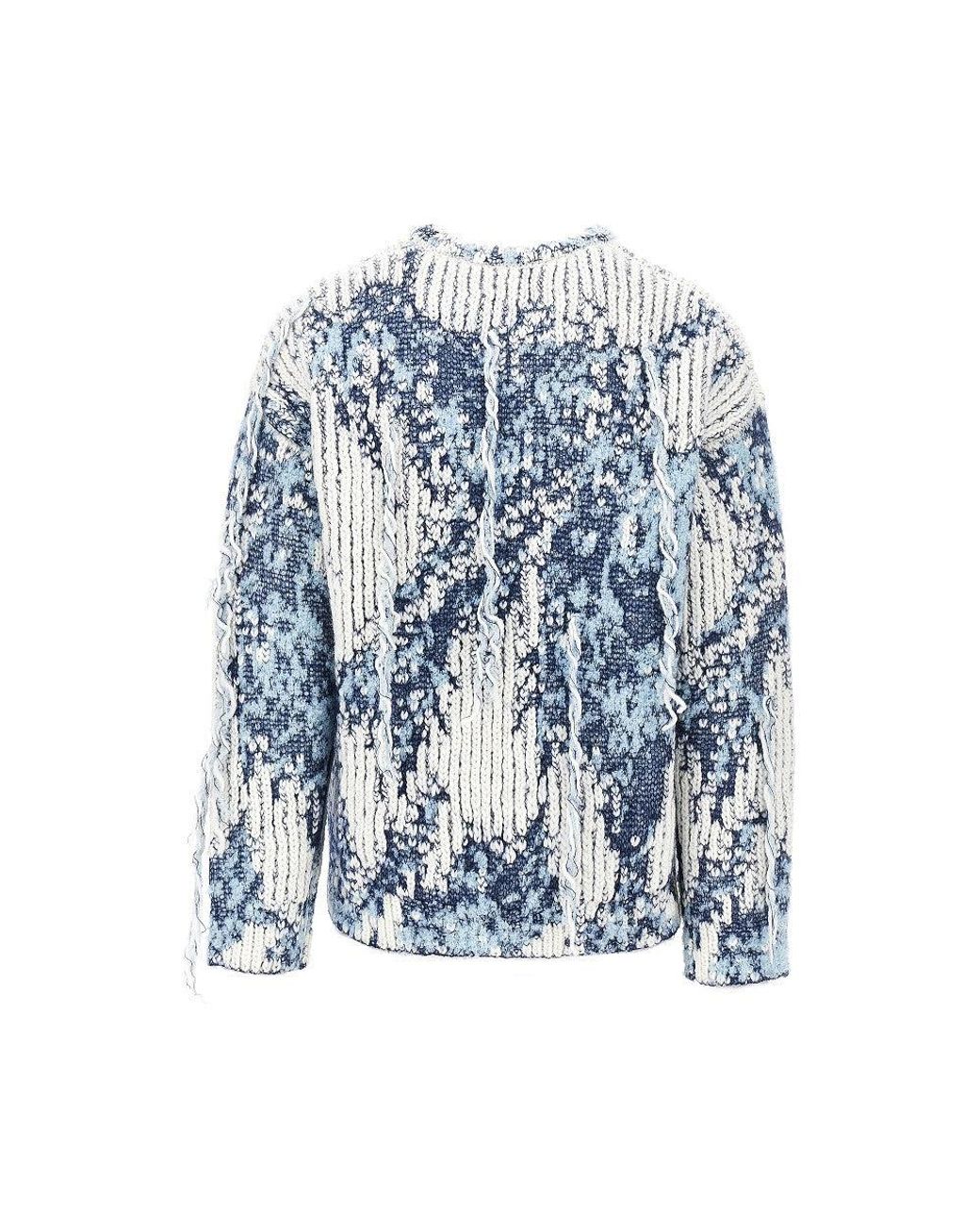 Laneus Blue Wool-Blend Crewneck Sweater for men