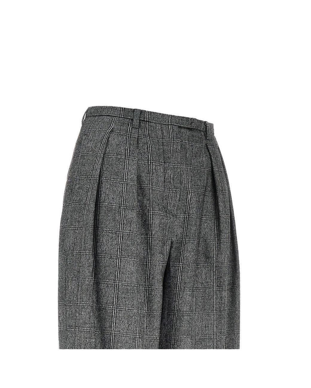 Emporio Armani Gray Wool-Blend Flannel Pants