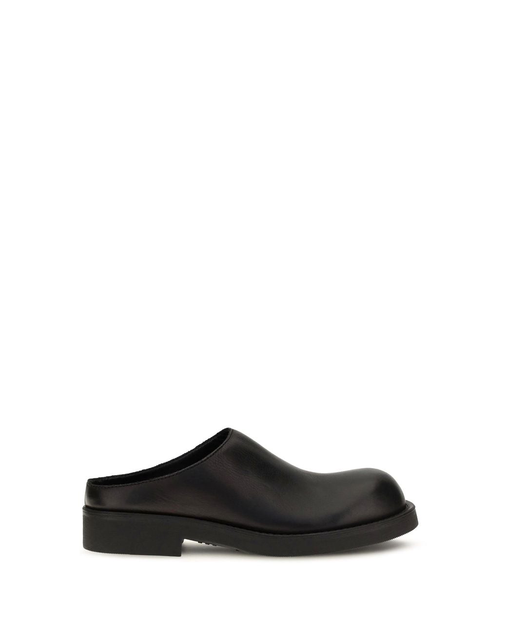 MM6 by Maison Margiela Black Biker Round Toe Mules