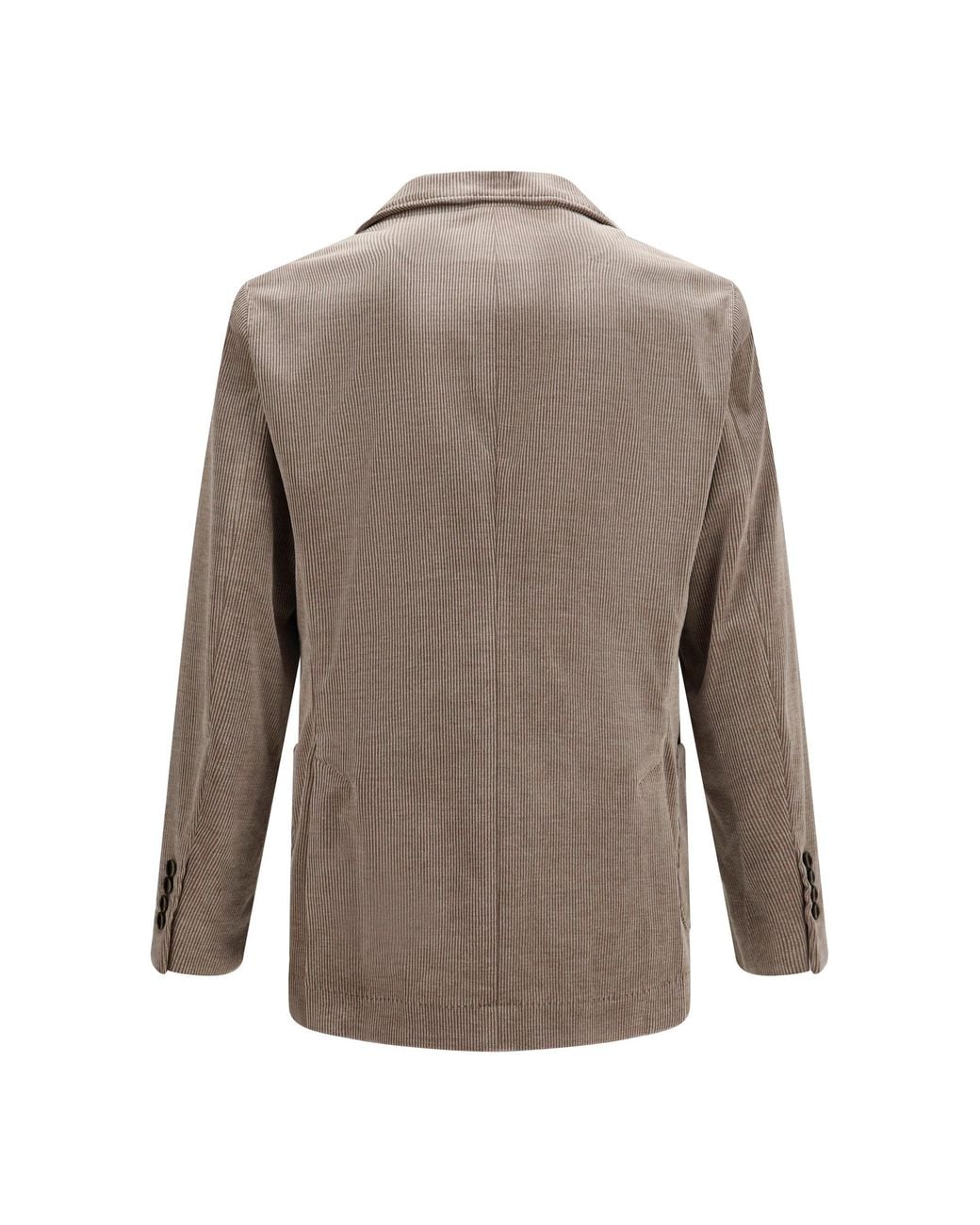 Brunello Cucinelli Brown Jacket Double-Breasted Corduroy for men