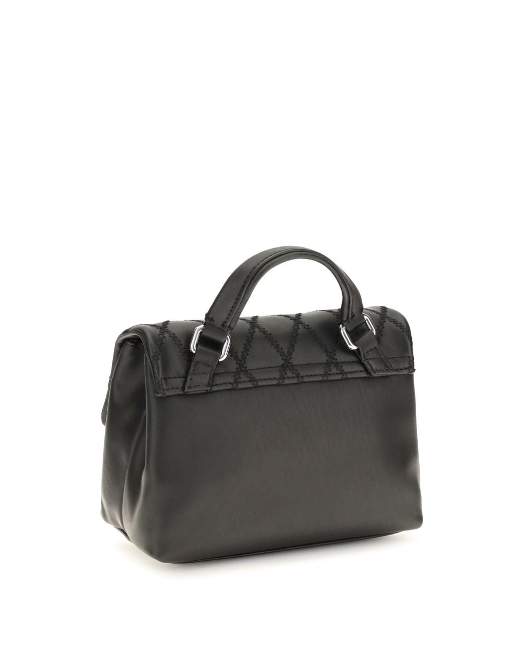 Zanellato Black Mini Postina Tramè Leather Top Handle Bag