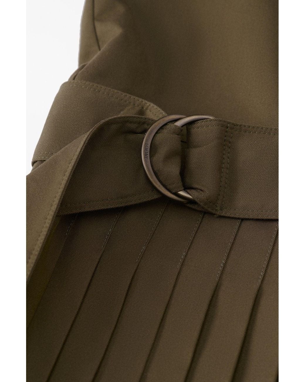 Loewe Green Belted Pleated Dress