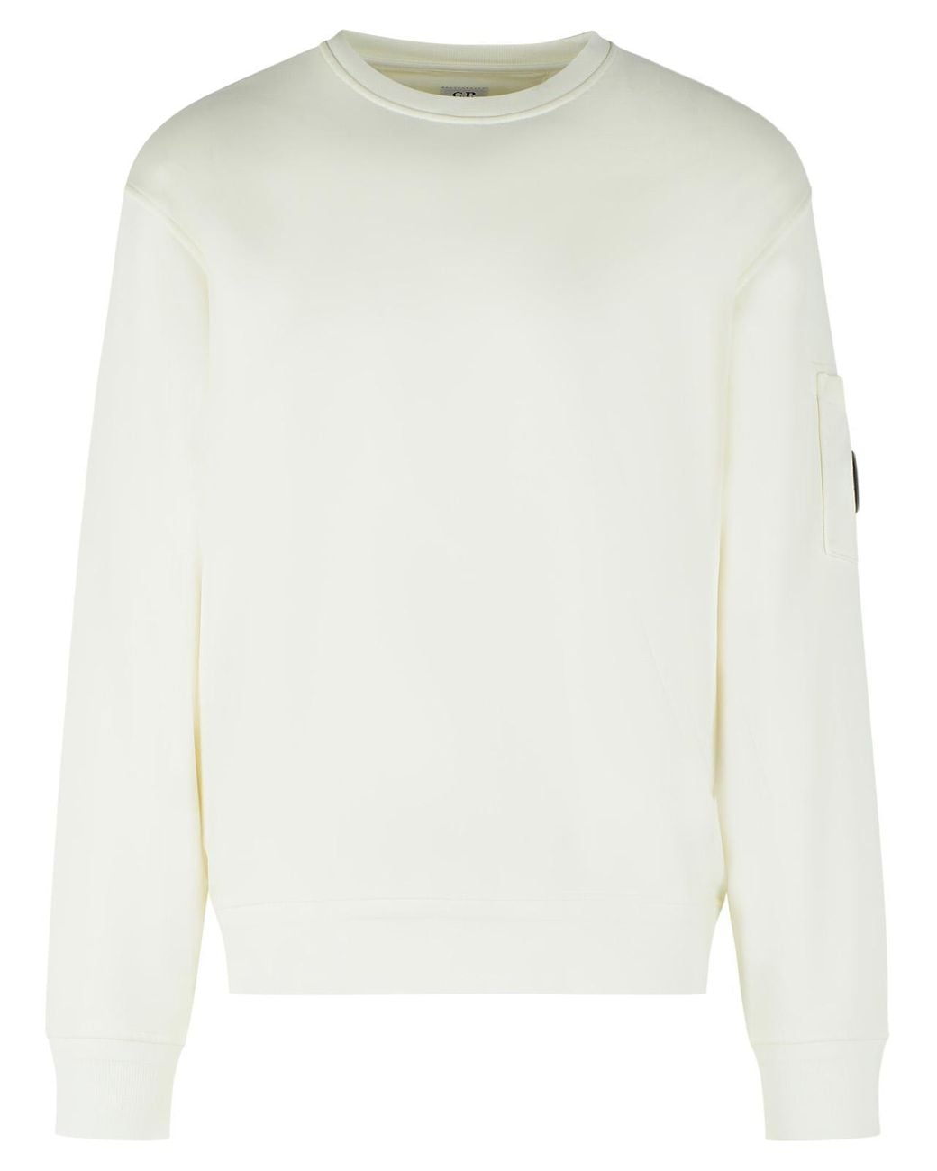 C P Company White Cotton Sweatshirt for men