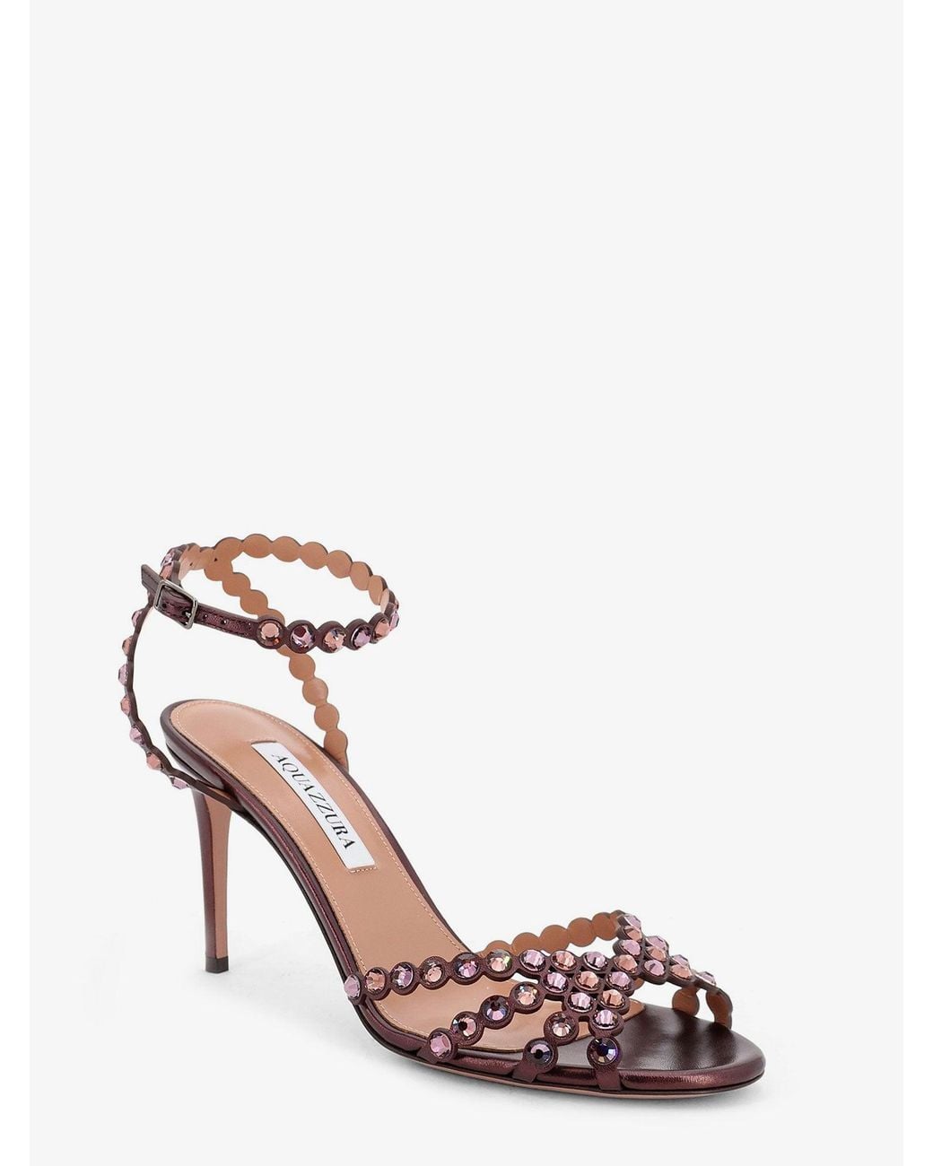 Aquazzura White Tequila Sandals With Crystal Detail