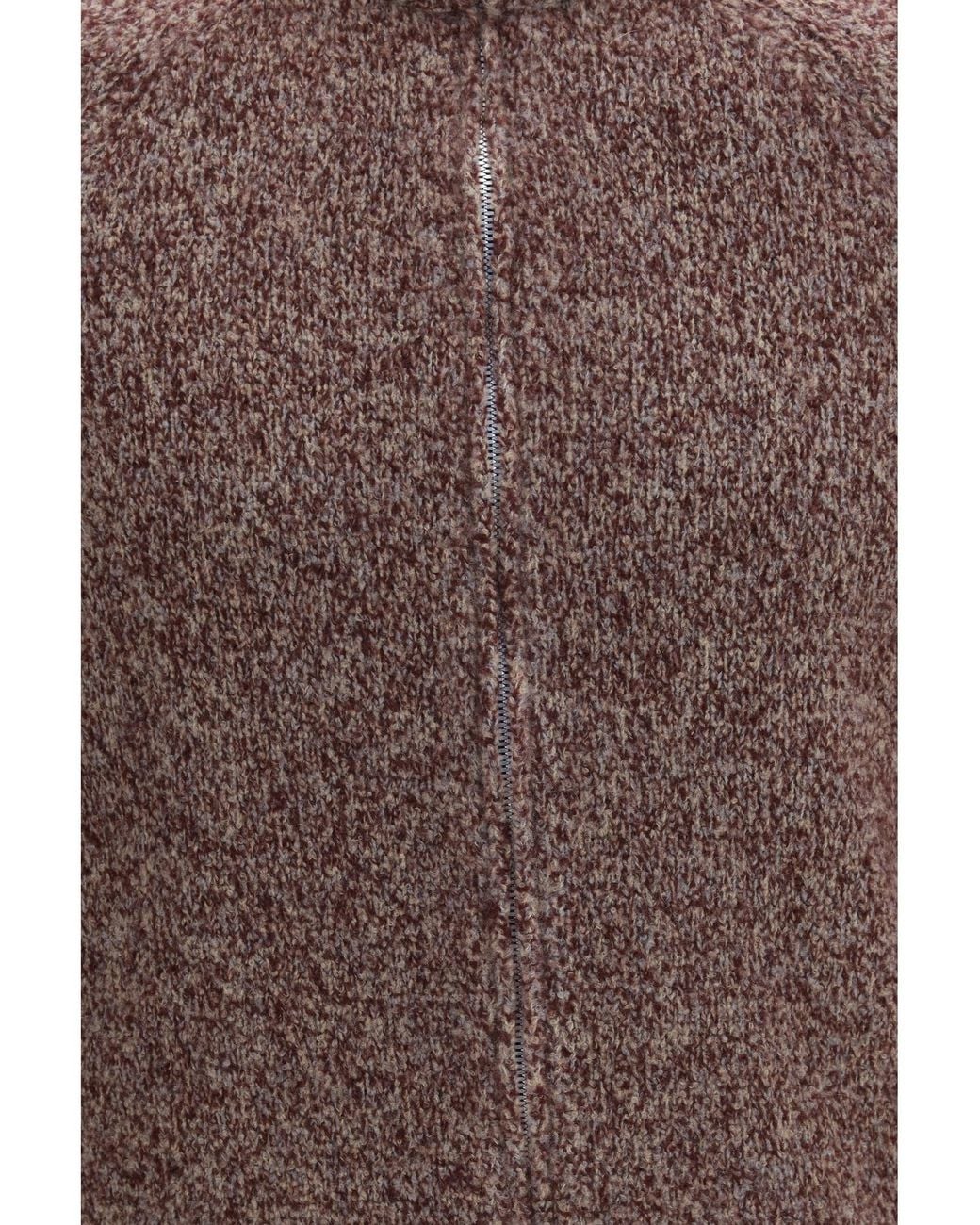 Brunello Cucinelli Brown Mélange Wool Silk Cashmere Cardigan for men