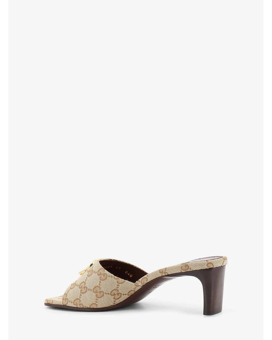 Gucci Natural Gg 55Mm Heeled Sandals