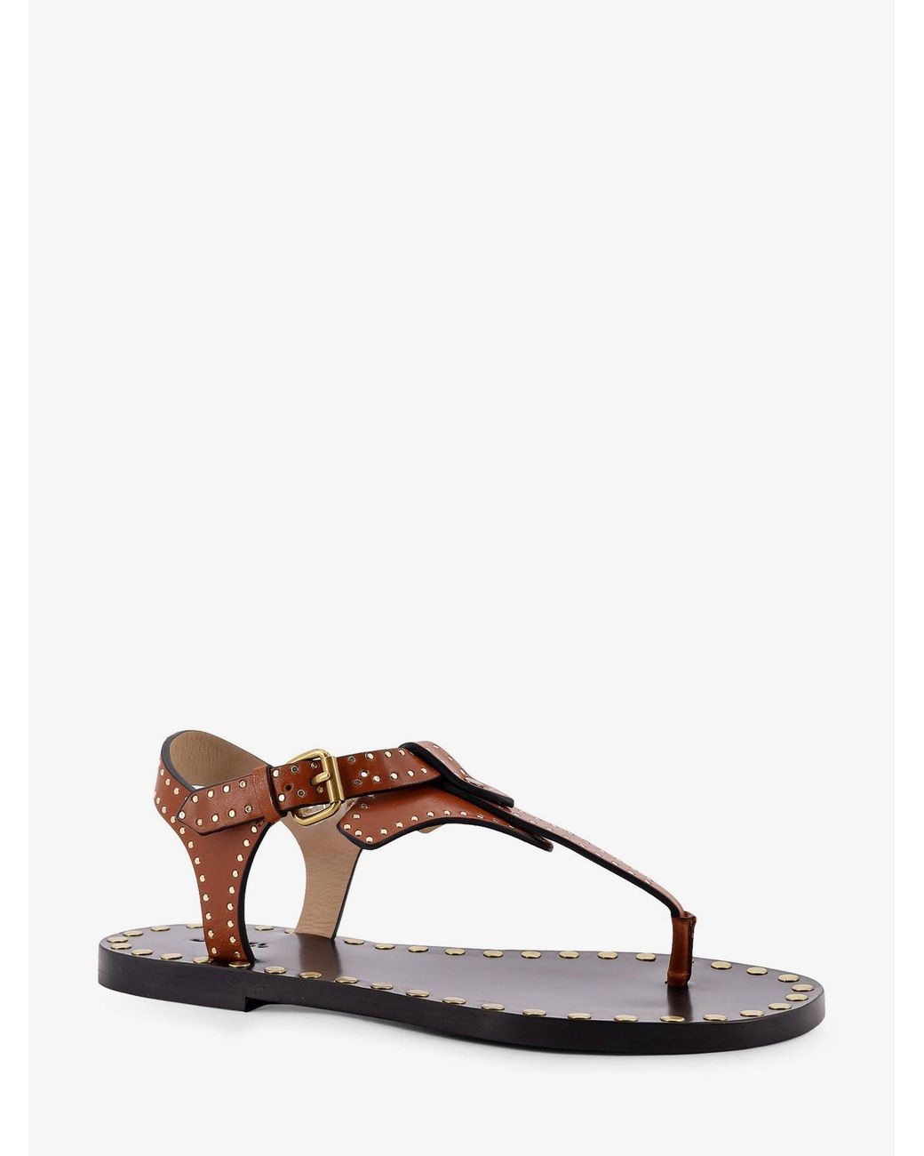 Isabel Marant Brown Joonya Flat Leather Sandals