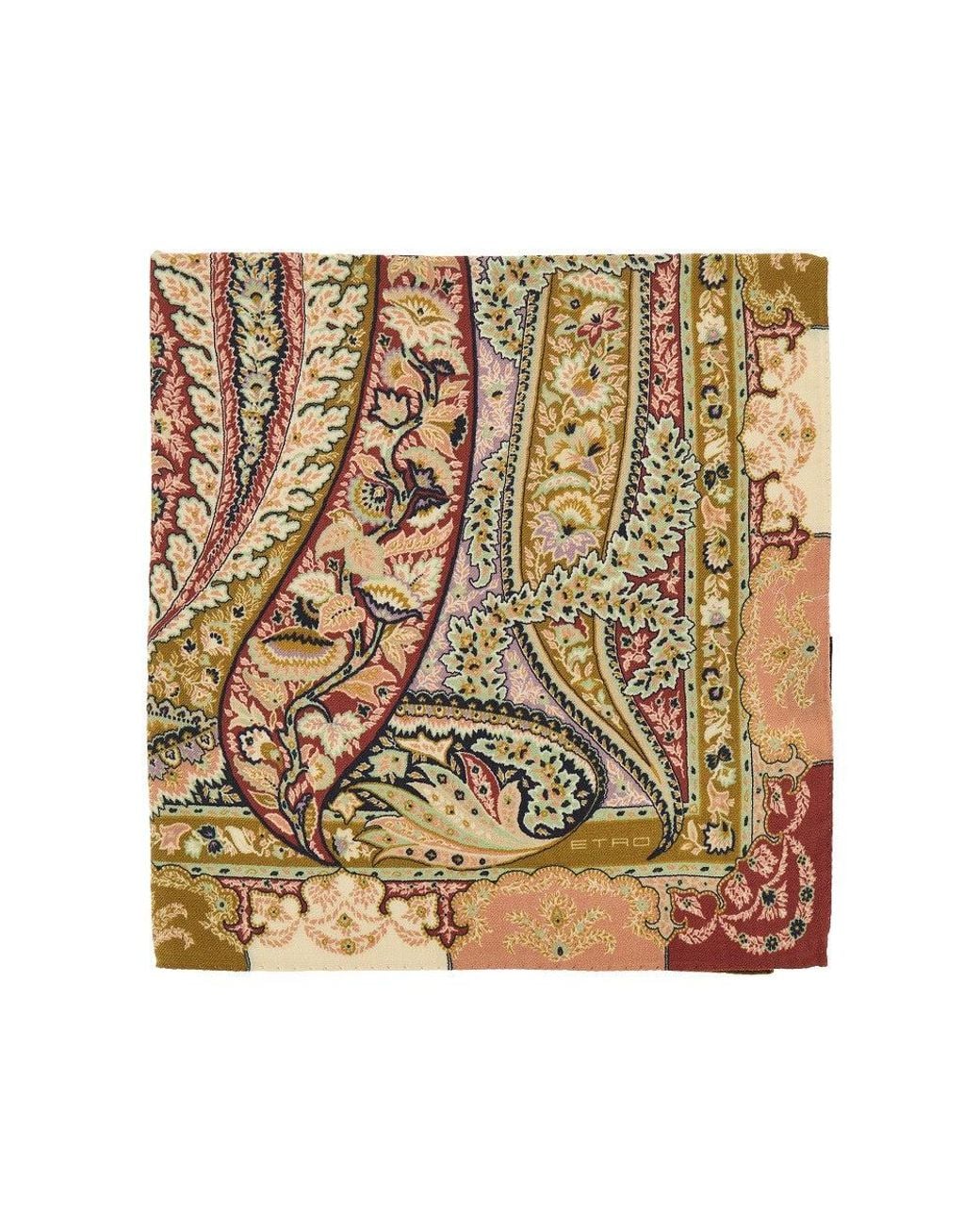 Etro Metallic Paisley Silk And Wool Shawl