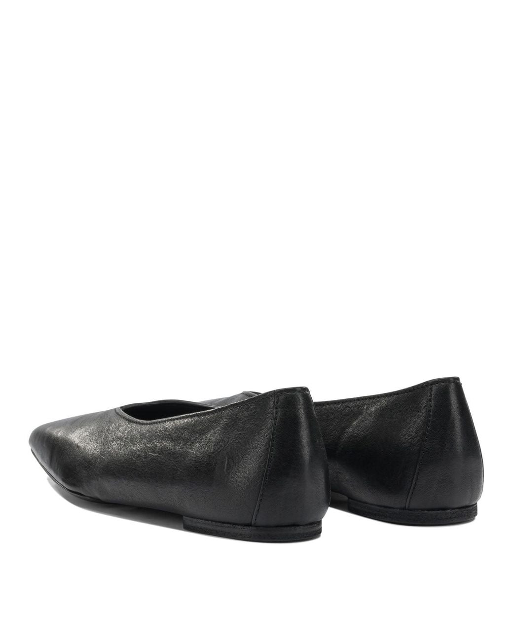 Rick Owens Black Concordians Ballet Flats Ram Leather