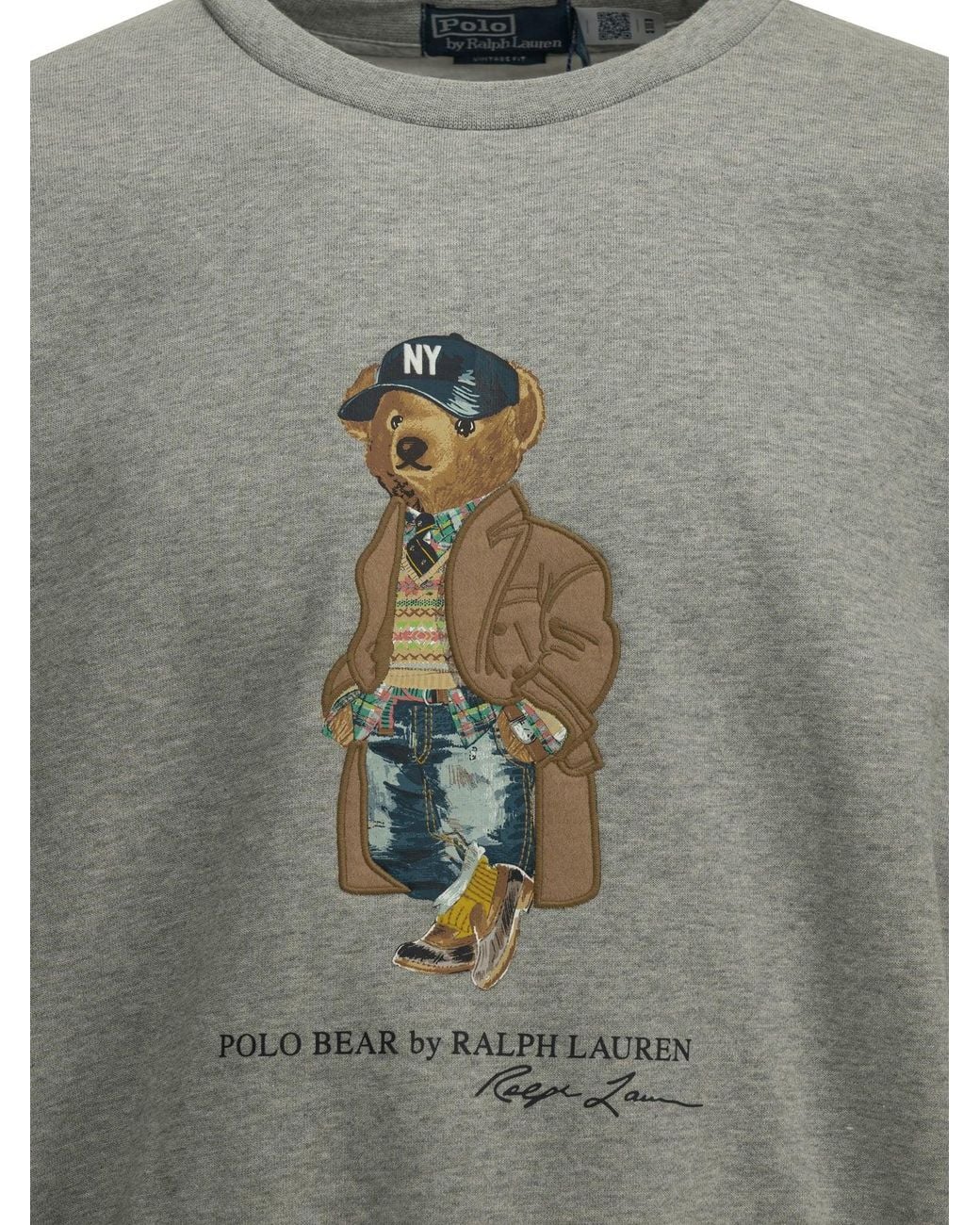 Polo Ralph Lauren Gray "Polo Bear" Crew-Neck Sweatshirt for men