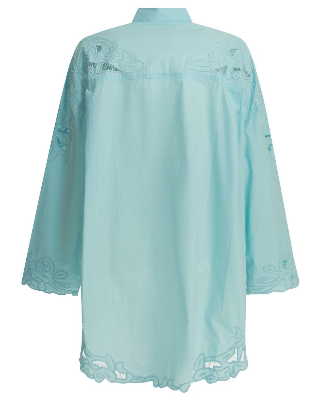 Juliet Dunn Blue Embroidered Casual Shirt