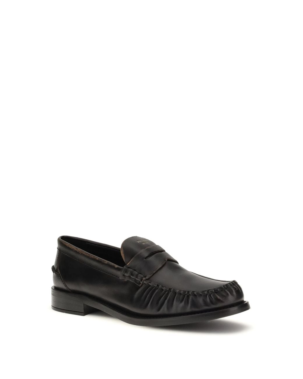 Prada White Leather Loafers