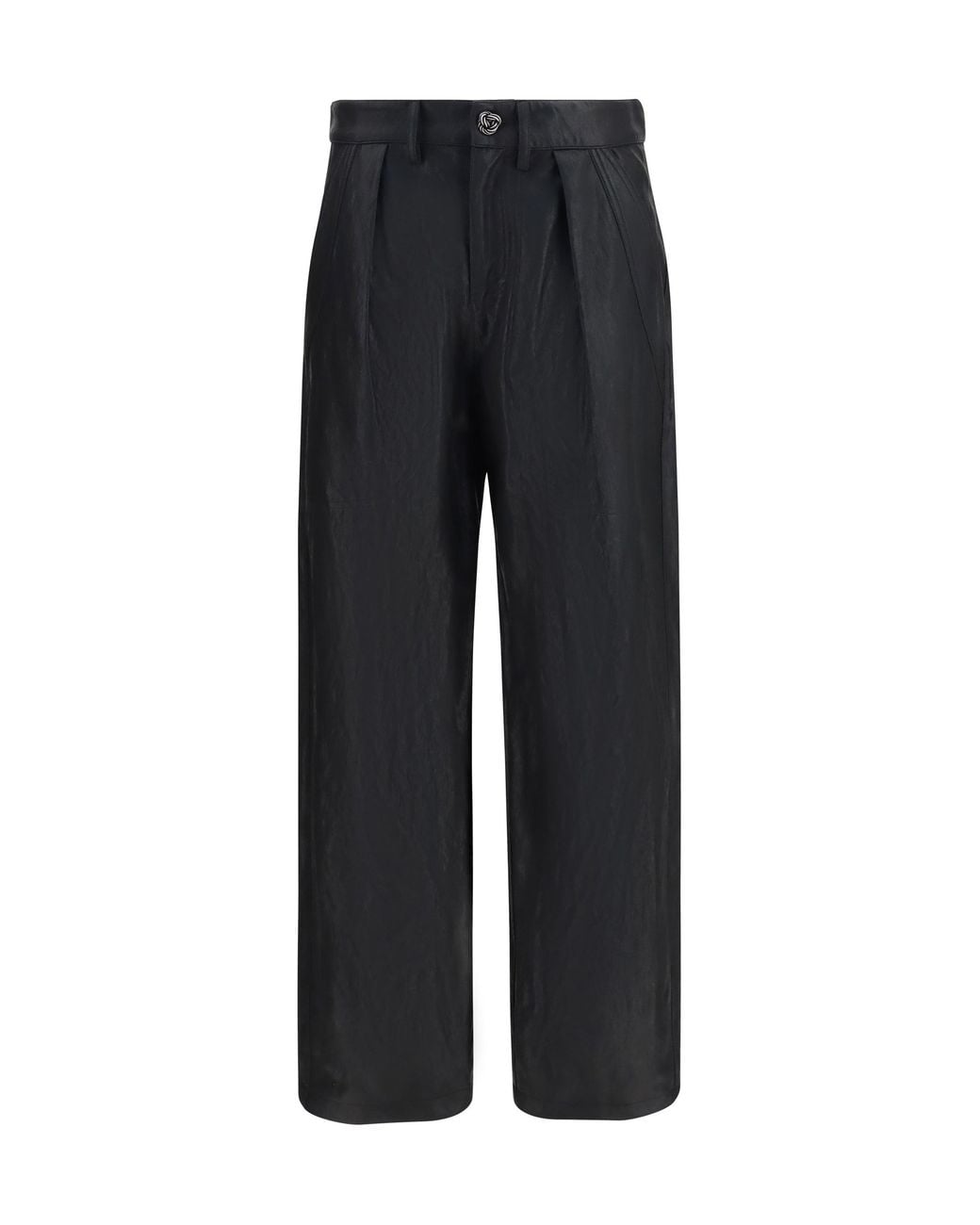 Kristina Ti Black Faux Leather Pants Vintage Effect