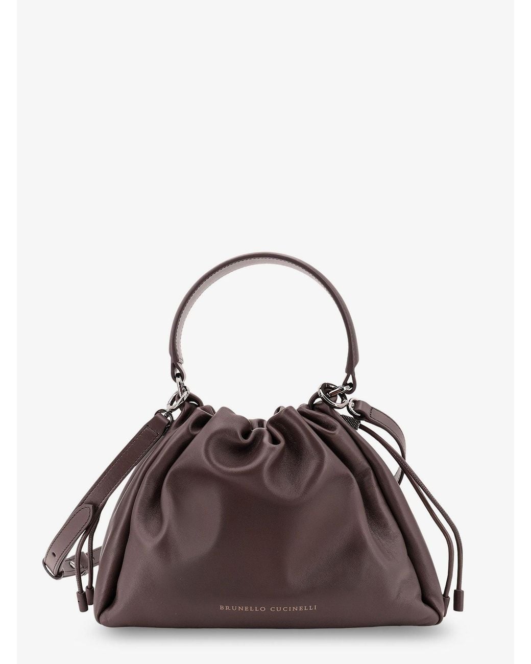 Brunello Cucinelli Brown Leather Crossbody Bag