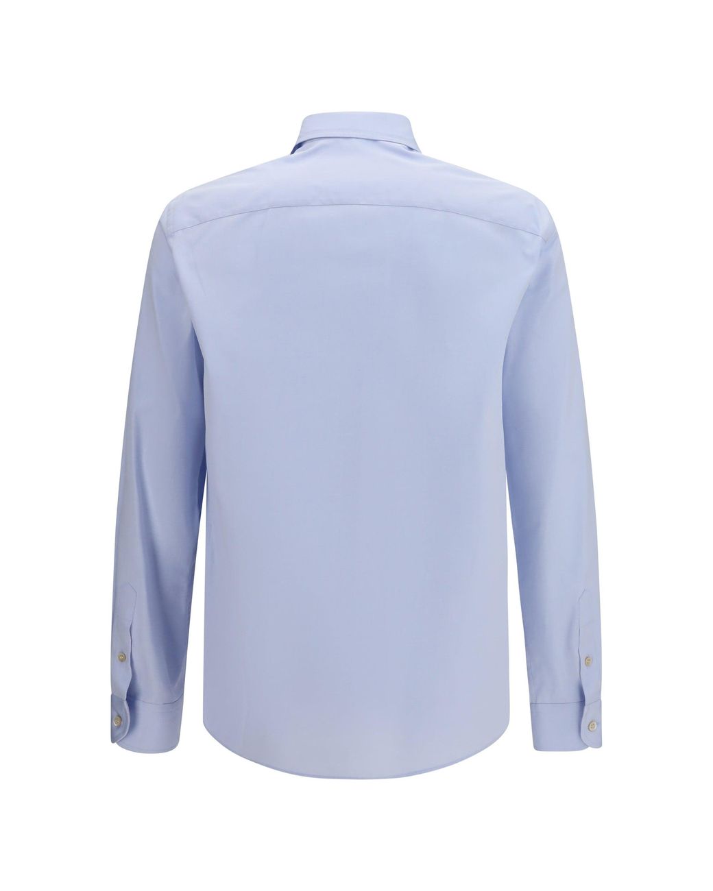 Valentino Blue Cotton Shirt With Butterfly Embroidery for men
