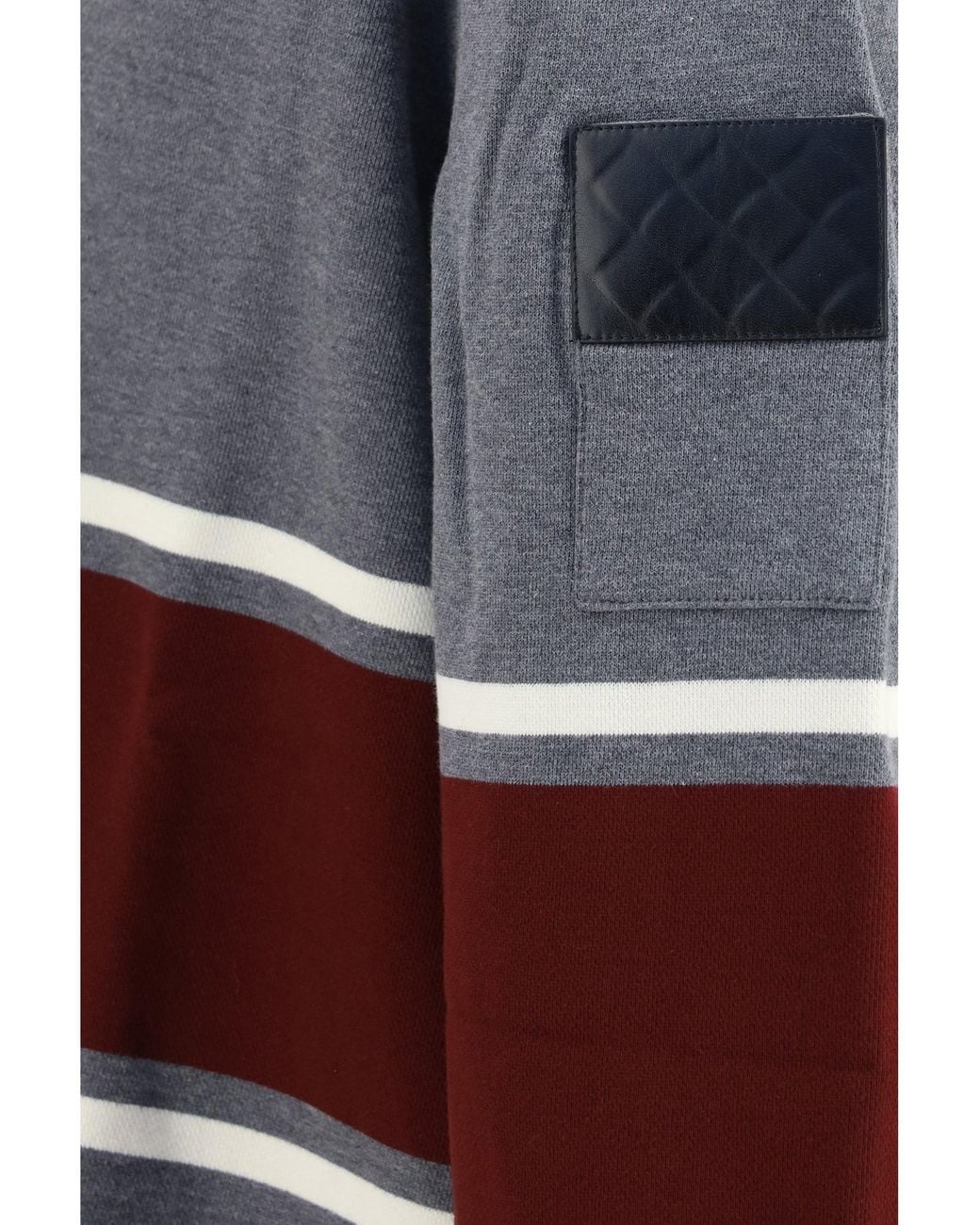 Bottega Veneta Gray Oversized Cotton Striped Polo Shirt for men