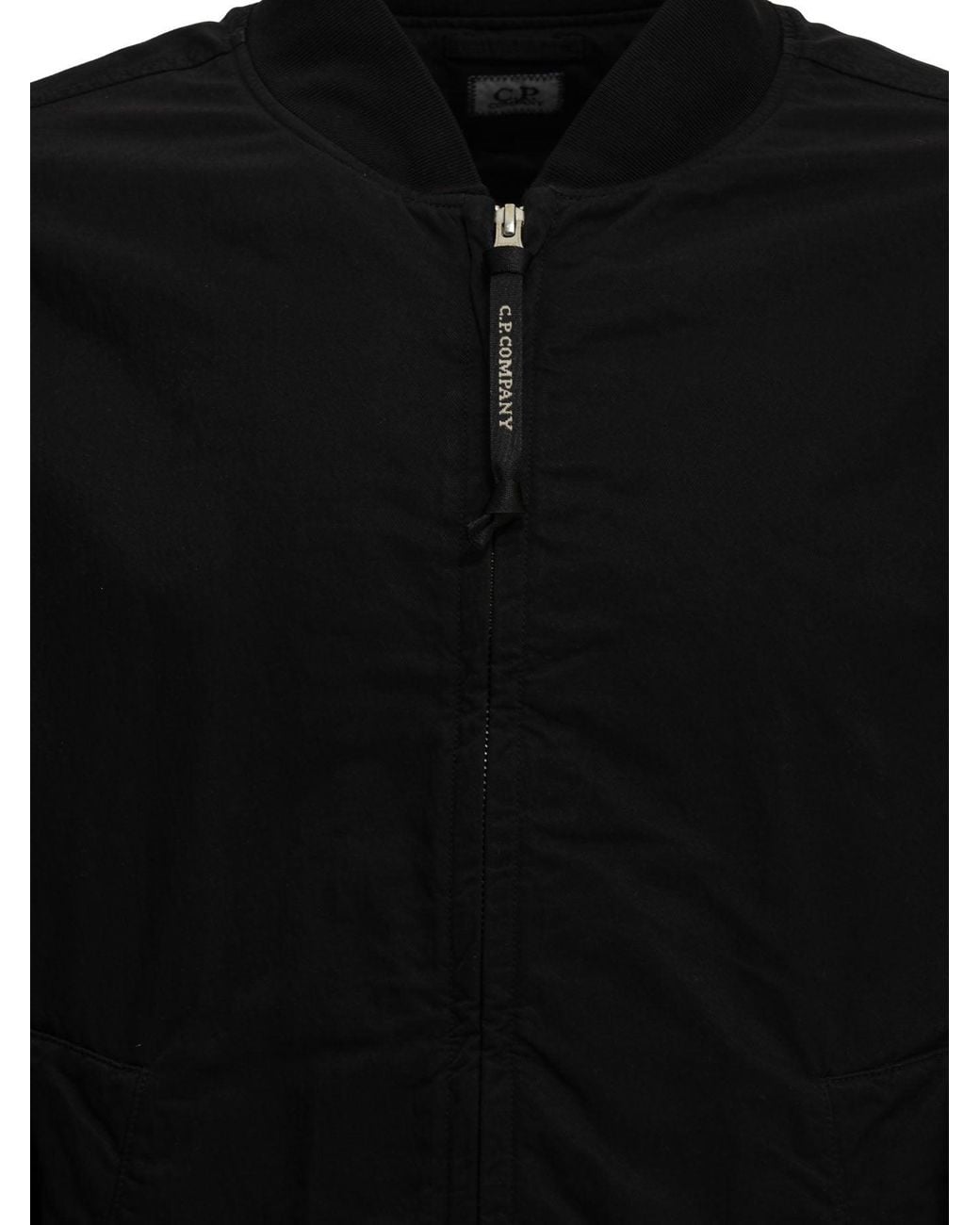 C P Company Black "T-Flatt Lens" Bomber Jacket for men