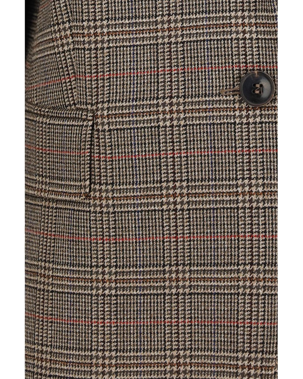 Max Mara Brown Checked Pattern Wool Blazer