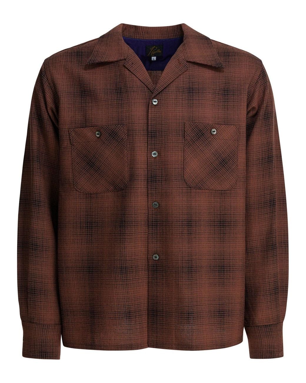 Needles Brown Checked Wool "One-Up" Shirt for men