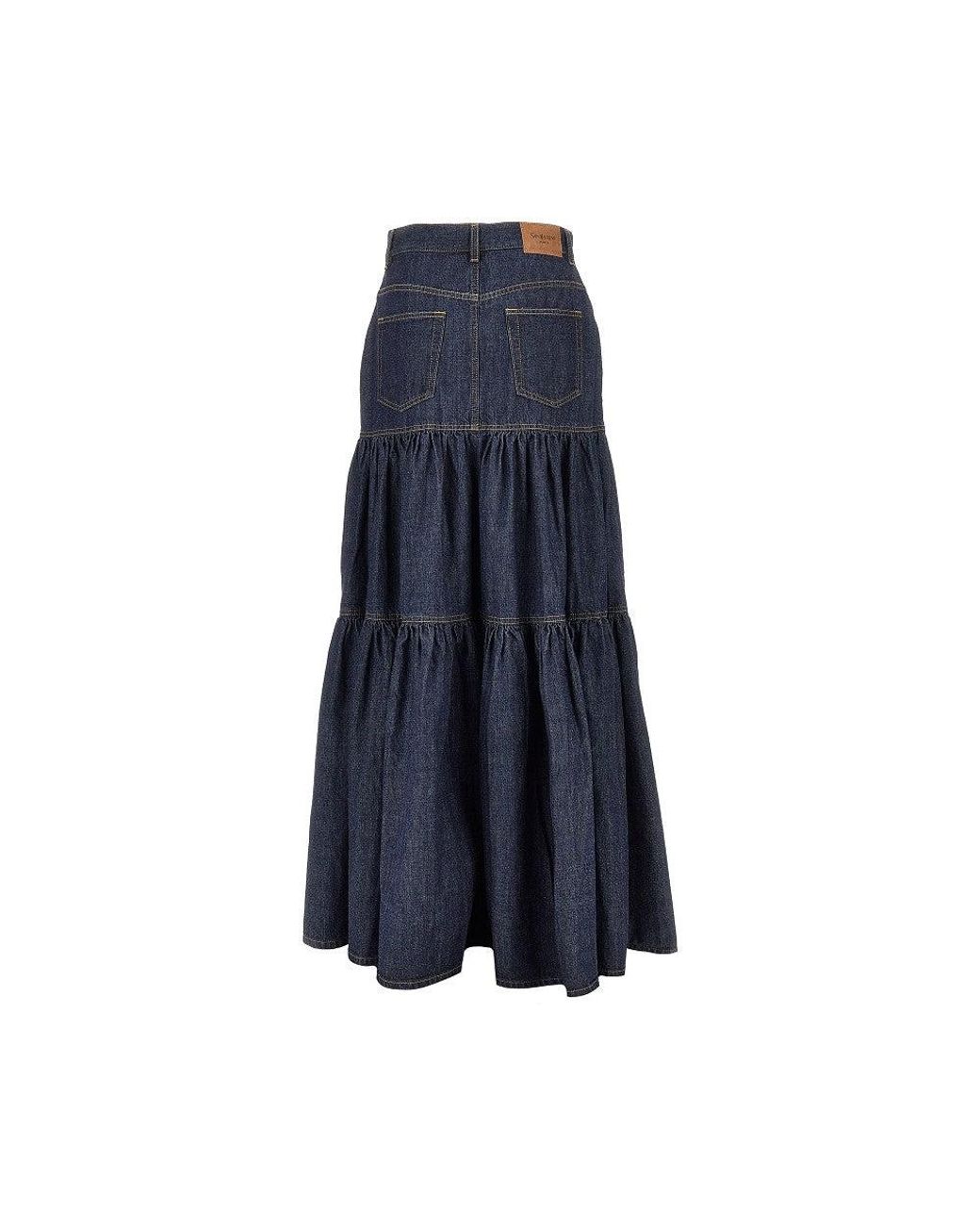 Saint Laurent Blue 'Country' Denim Skirt