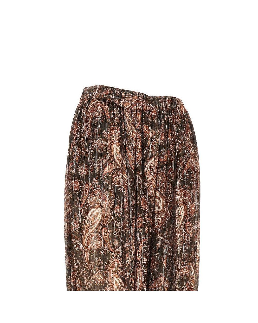 ANDAMANE Brown 'Noor' Paisley Georgette Pants