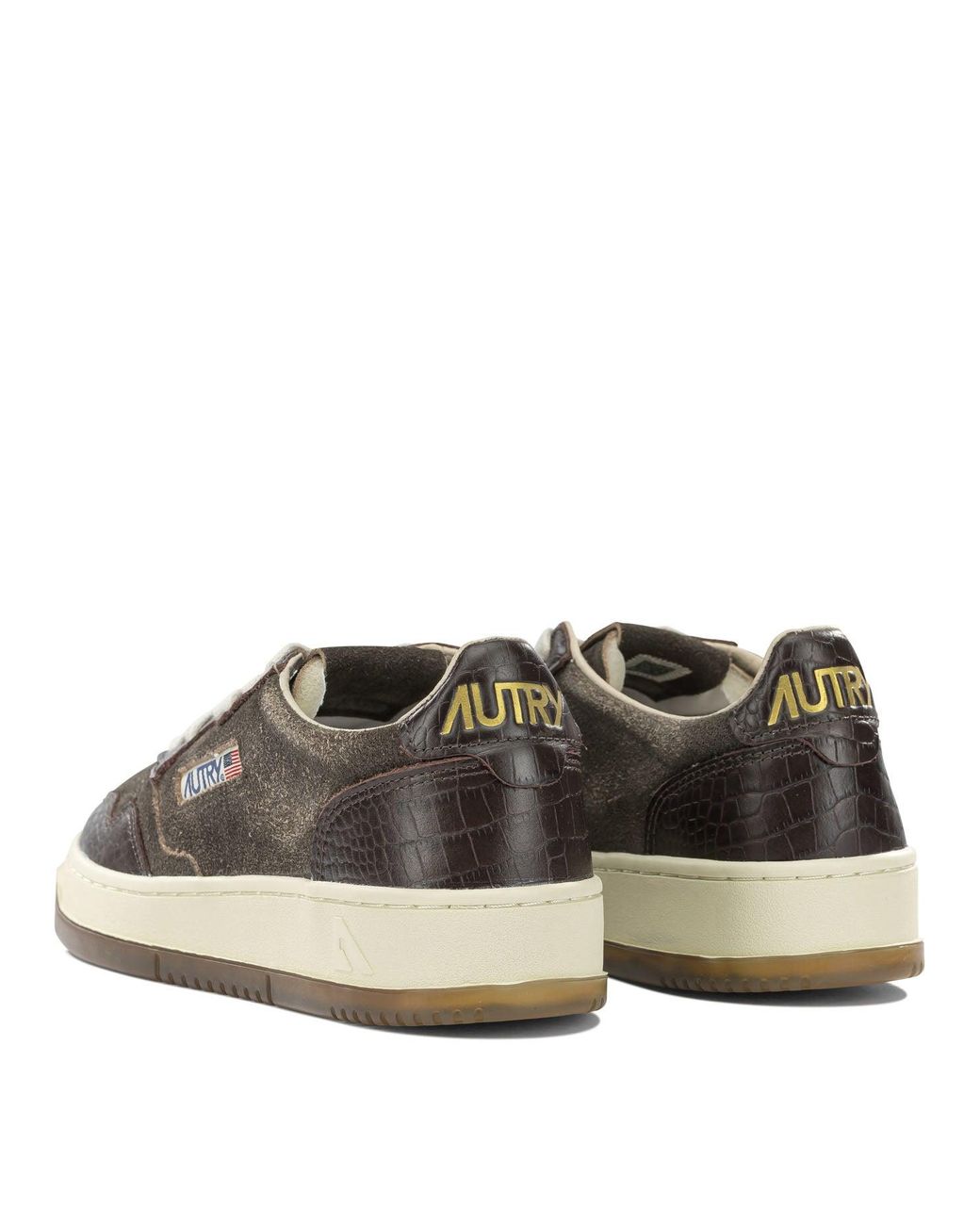 Autry Gray "Medalist Low" Low-Top Sneakers