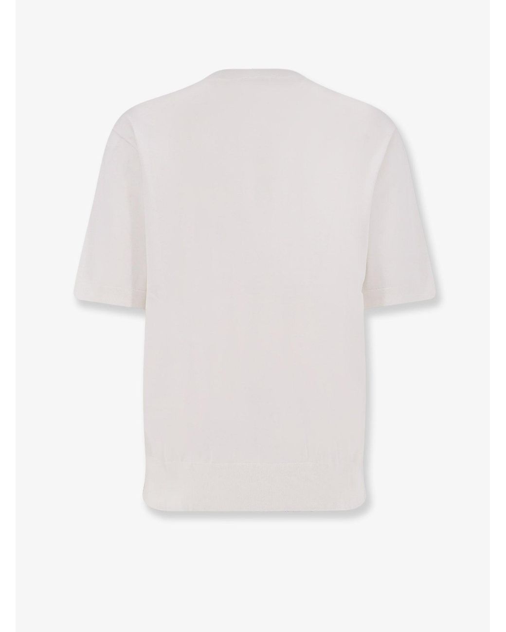 Laneus White Cotton Sweater for men