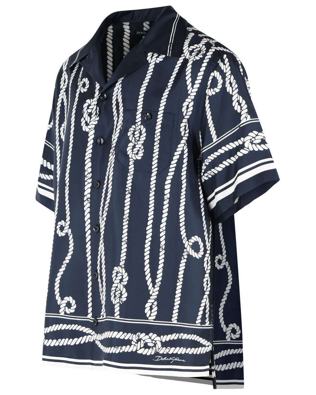 Dolce & Gabbana Blue Dolce & Gabbana 'Corde' Silk Shirt for men