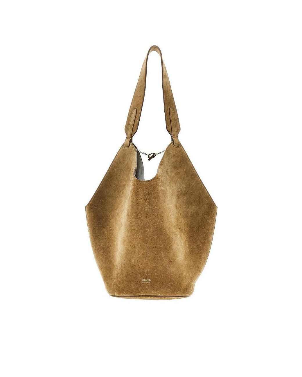 Khaite Brown Small Suede Leather 'Lotus' Tote Bag