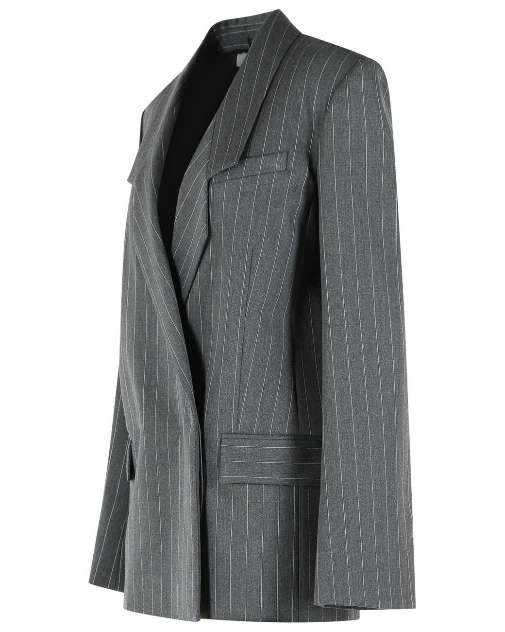 Sportmax Gray 'Lepre' Tailored Blazer Medium Wool