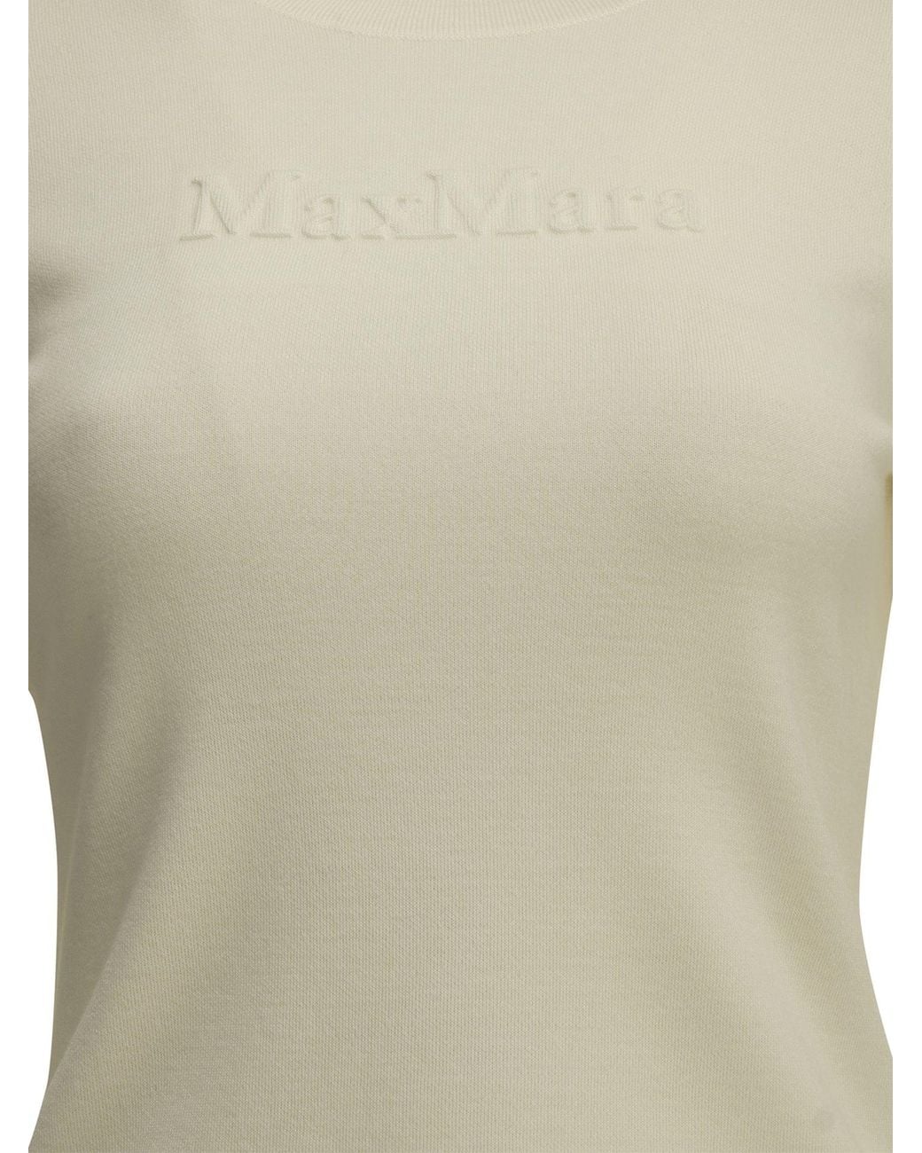 Max Mara Natural Round-Neck T-Shirt Made Of Virgin Wool