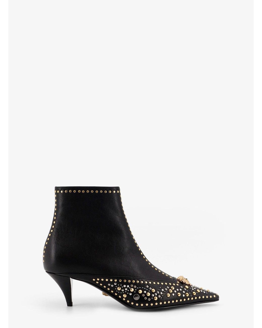 Versace Black Embroidered Wool Mini Dress
