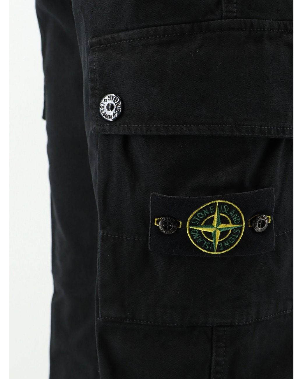 Stone Island Blue Cargo Stretch Organic Cotton Trousers for men