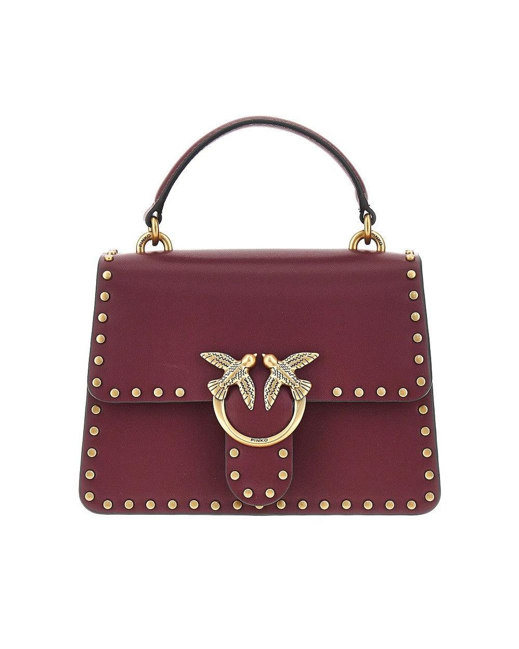 Pinko Purple Studded Mini Love Bag