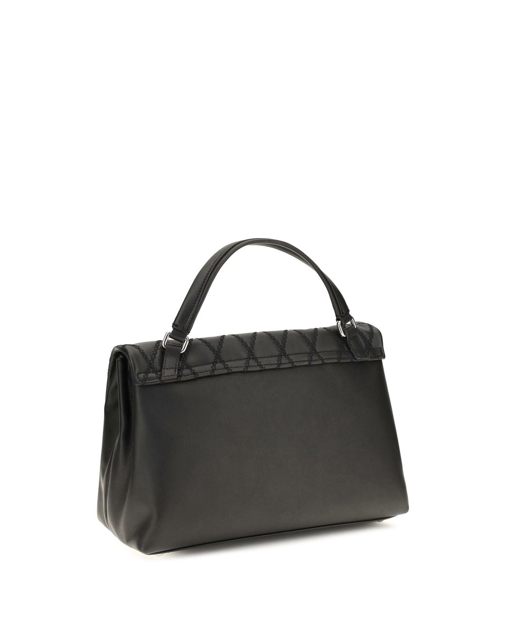 Zanellato Black Postina Tramè Leather Top Handle Bag