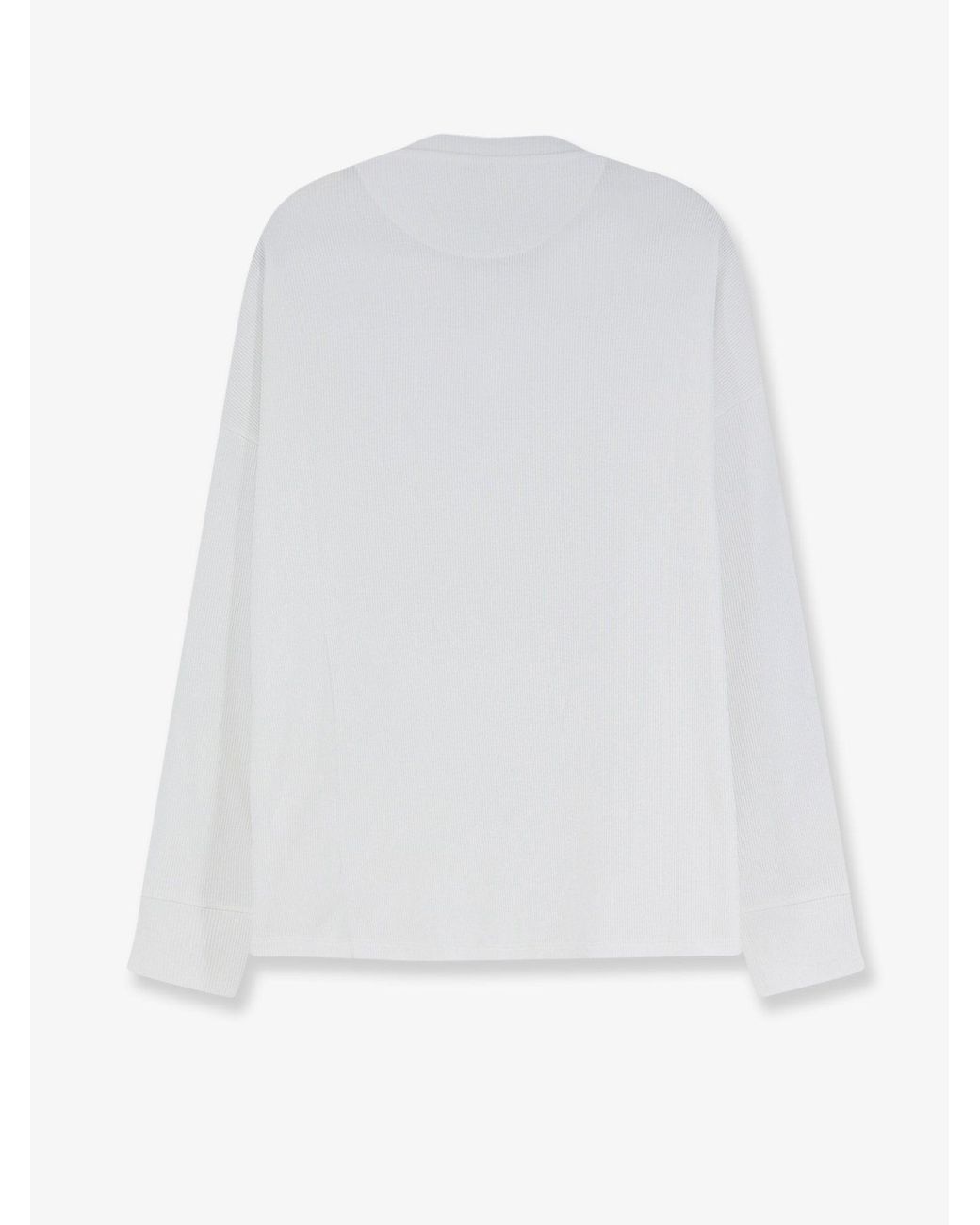 Loewe White Ribbed Cotton T-Shirt for men