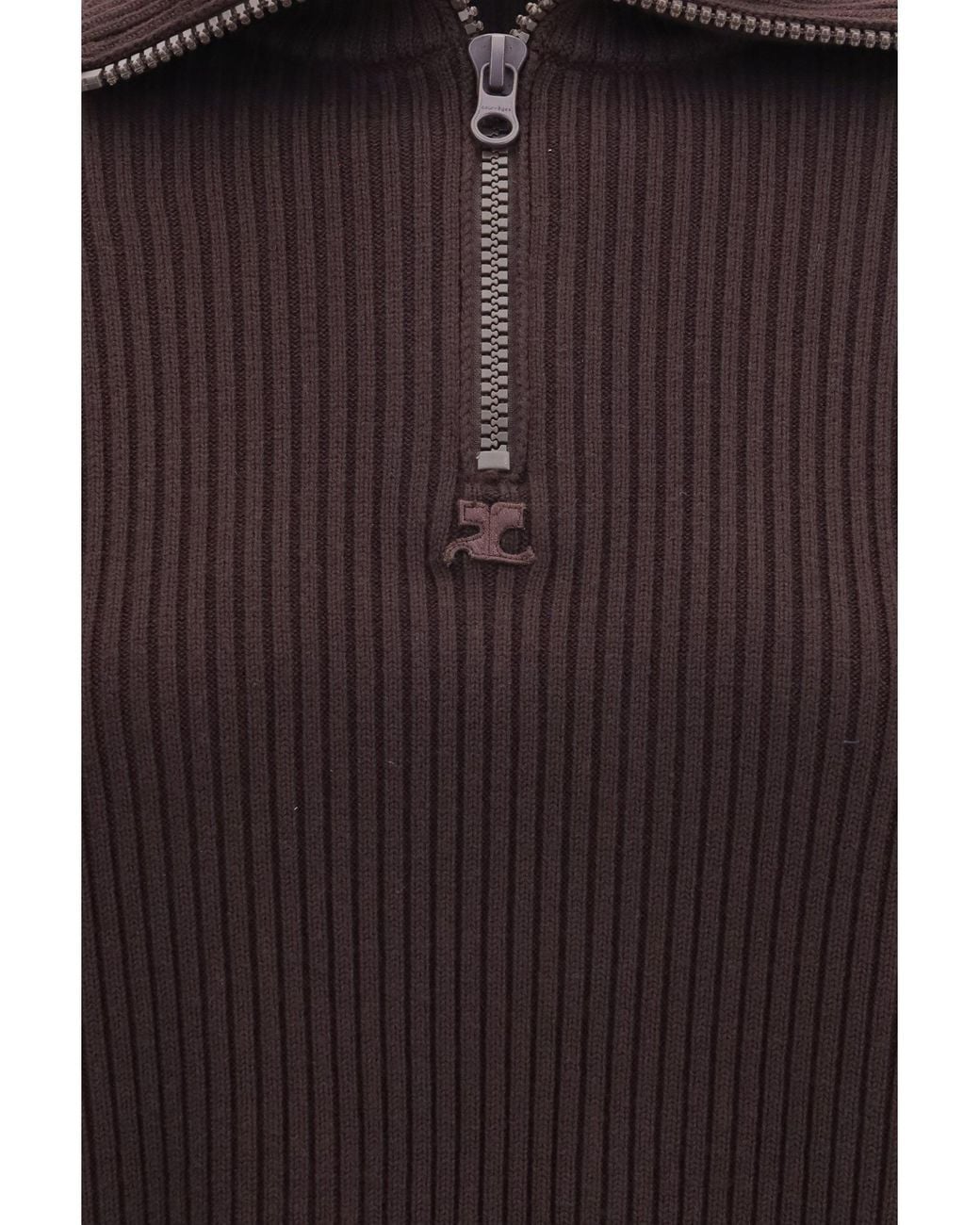 Courreges Purple Ribbed Zip Sweater