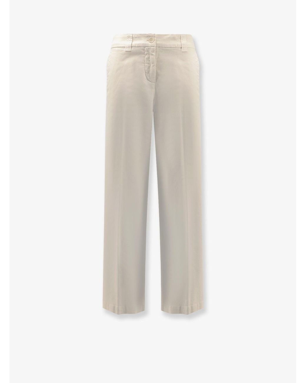 Aspesi White Cotton Trousers