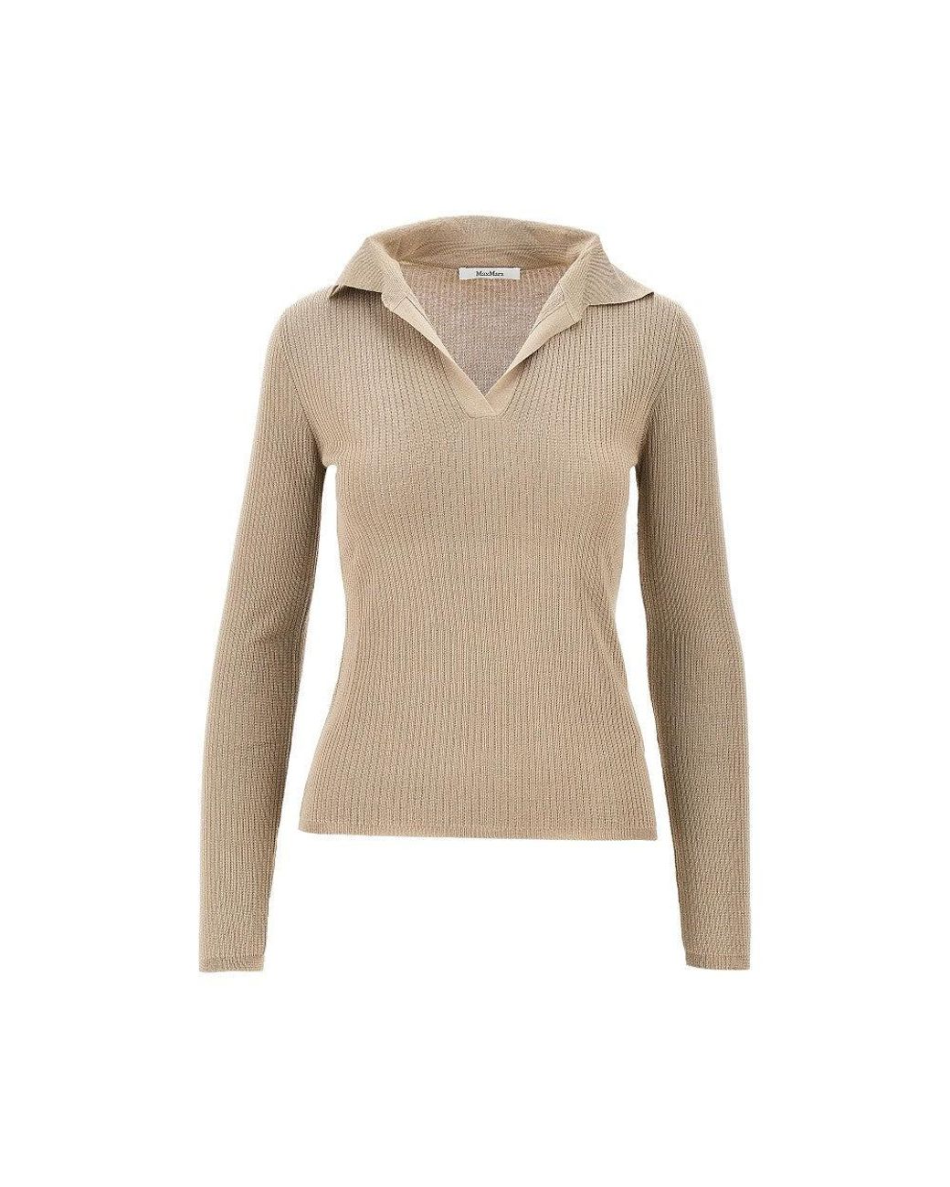 Max Mara Natural Cashmere And Silk-Blend Knitted Polo Shirt
