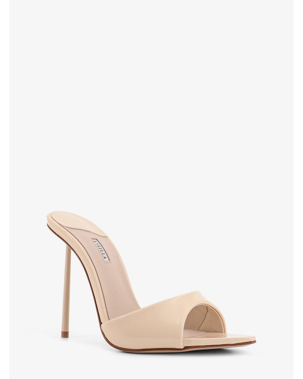 Le Silla Natural Bella Patent Leather Sandals
